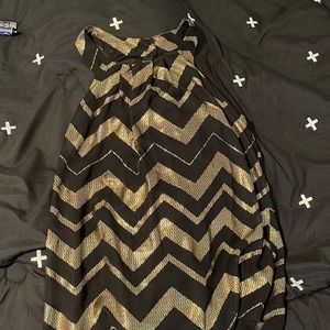 Black and gold patterned tank top